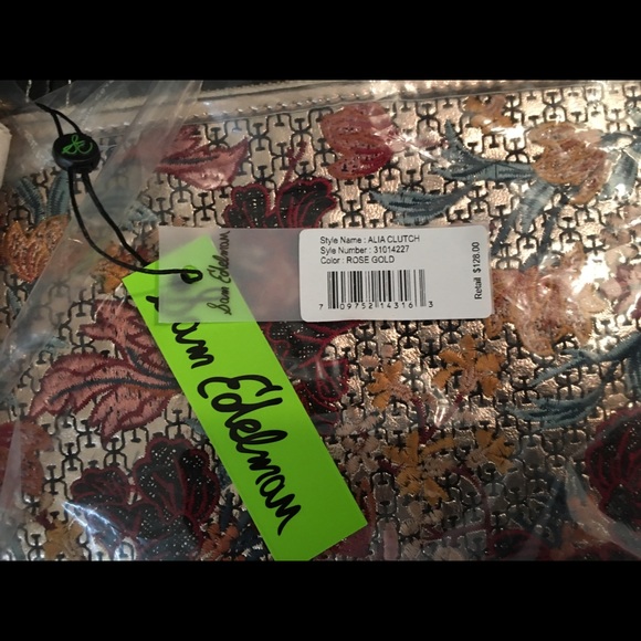 Sam Edelman Zip Tassel Pouch Rose Gold Tapestry - Picture 7 of 7